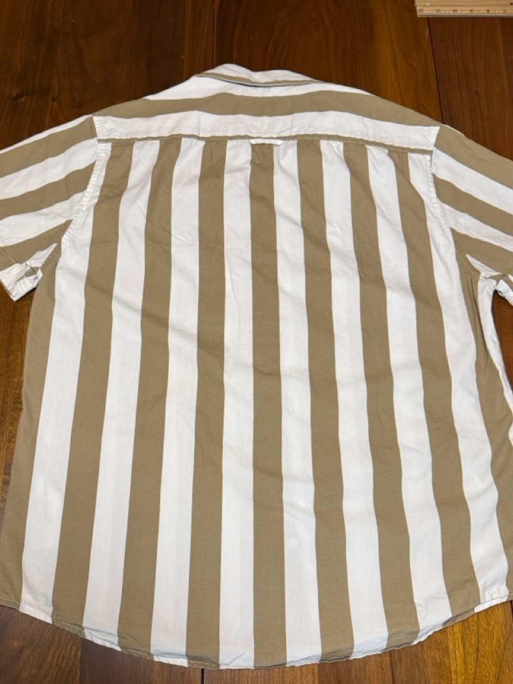 Denim & Flower Brown and White Striped Shirt men’s large cotton - Picture 6 of 10